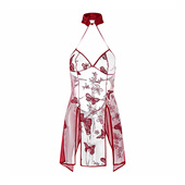 性感睡衣女春秋款 透视刺绣情调内衣旗袍制服吊带睡裙纯欲夏季 qqny