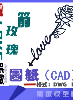 两款玫瑰LOVE不锈钢CAD图纸模型激光切割手工下料设计图纸DXF DWG