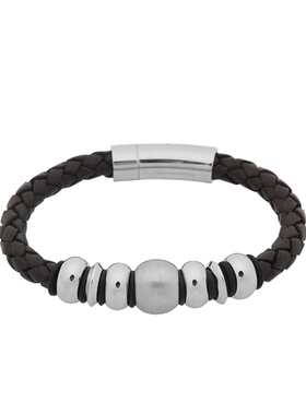 英国编织皮质男士复古手绳