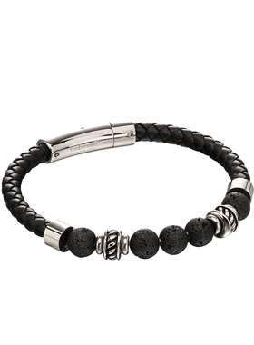 英国进口fredbennett男士编织皮质手链朋克嘻哈复古珠子手串配饰