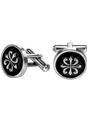 英国进口fredbennett法式衬衫袖扣黑色珐琅袖钉商务轻奢礼品V461