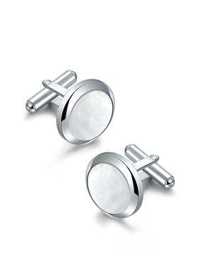 英国进口fredbennett男士袖扣圆形贝壳袖钉轻奢简约百搭商务饰品