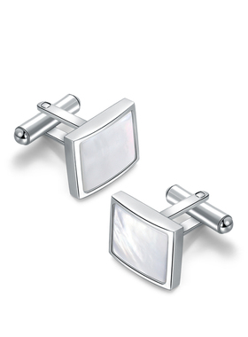 英国进口fredbennett男士衬衫袖扣潮流百搭袖钉珍珠母贝钛钢绅士