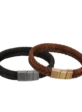 英国进口fredbennett男士轻奢手链简约个性编织饰品皮质手绳B4985