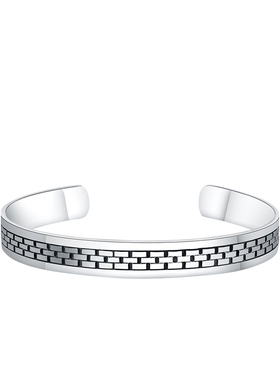 fredbennett英国进口小众925银现代简约时尚潮男士开口手镯B4822