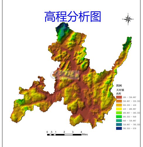 Arcgis代画高程分析坡度坡向汇水径流核密度等值线分析图地貌分析