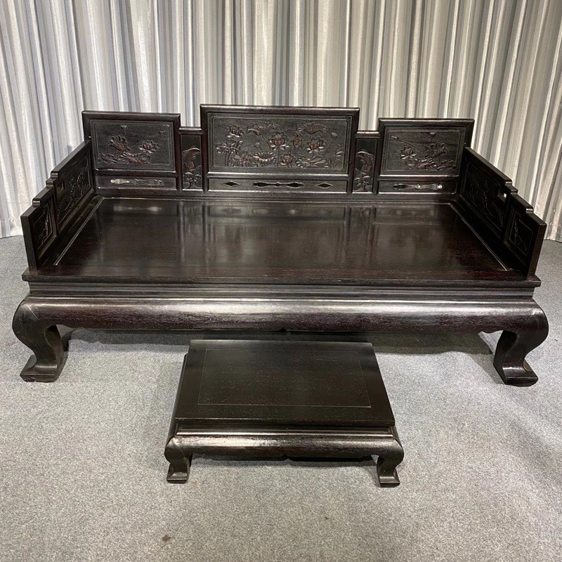 新中式邵氏紫檀罗汉床实木床榻红花梨木沙发椅仿古休闲椅凳无辅料