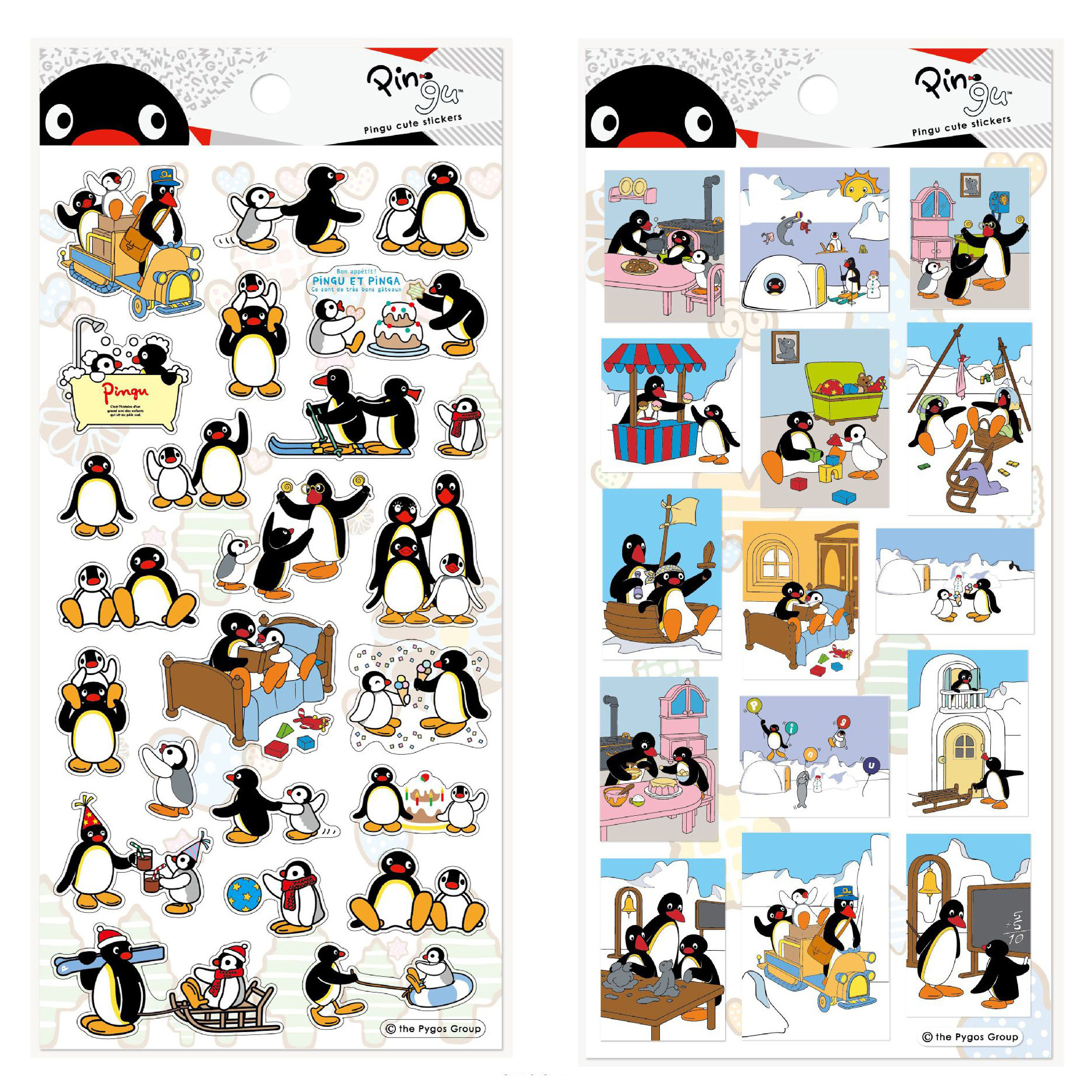 正版pingu授权企鹅粘土动画周边平面贴纸diy手工卡通装饰贴手帐