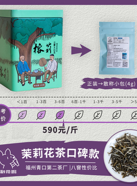 【单泡】榕莉 云雾大白(龙条) 福建福州特级茉莉花花茶叶试喝品鉴