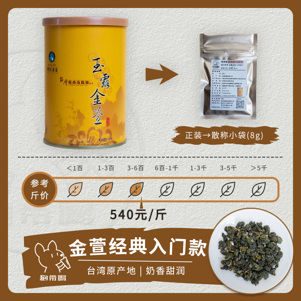 【单泡】顺记玉露金萱奶香乌龙