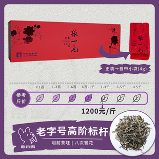 【单泡】张一元 龙毫 茉莉花茶新茶豪银针高香茶叶茶样试喝品鉴装