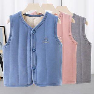 秋冬季儿童夹棉加厚保暖背心马甲男童女童中大童小孩校服神器坎肩