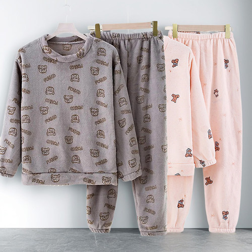 儿童秋冬珊瑚绒新款睡衣套装