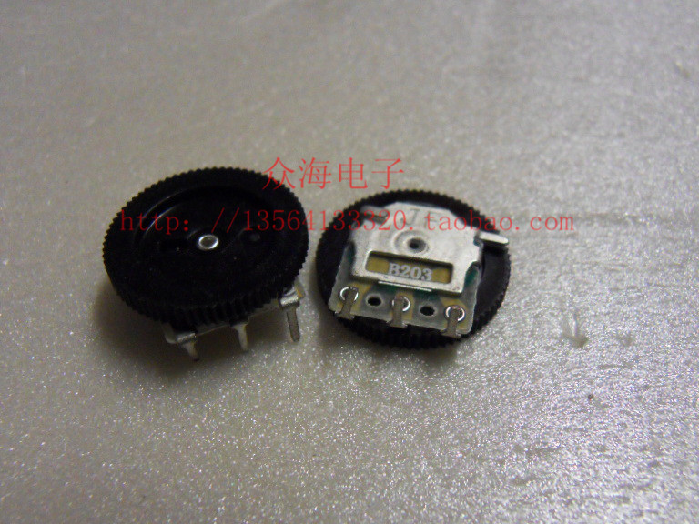 单联 拨盘电位器 16MM*2MM B20K B203 齿轮调音量电位器