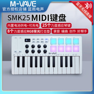 25键MIDI键盘控制器打击垫音乐作编曲蓝牙 SMK25MINI便携式 VAVE