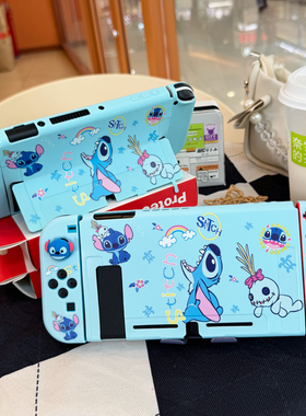 蓝色怪物任天堂switch保护壳Oled手柄套可爱卡通硅胶ns续航全包