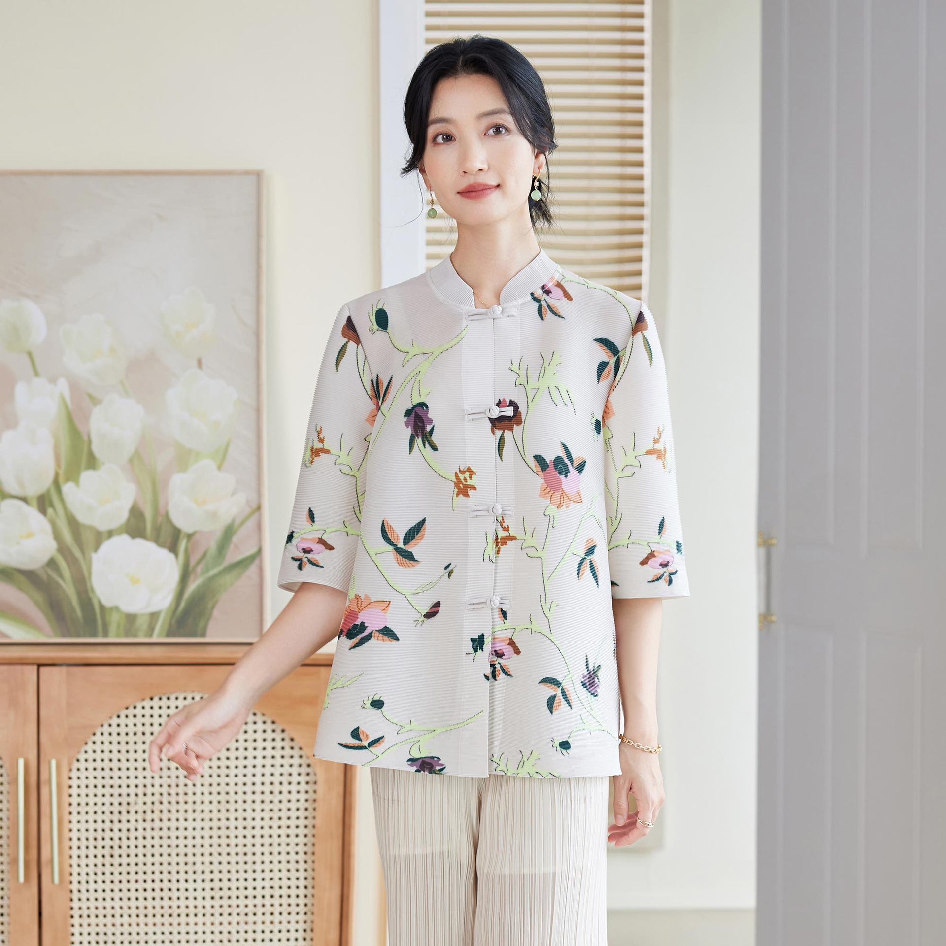 时尚气质新中式衬衫夏季新款