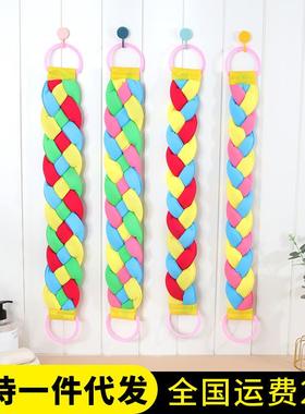 四股三股麻花编辫拉背巾双面沐浴条编织拉背条搓澡巾搓背条洗澡巾