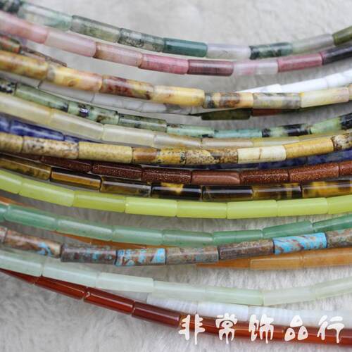 天然水晶圆柱饰品发簪散珠特价