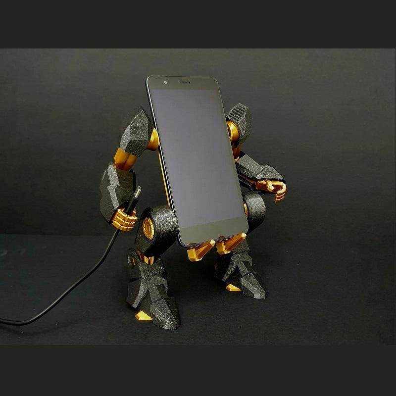 机械外骨骼风格机甲高达炫酷手机支架桌面摆件3D打印组装模型定制