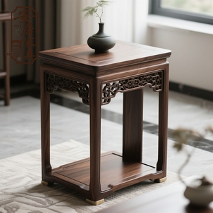 北美黑胡桃木实木边几新中式沙发角几实木小方桌现代简约小茶几桌