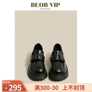 一脚蹬单鞋 意大利 2022秋冬季 女鞋 英伦风玛丽珍小皮鞋 乐福鞋 BEOB