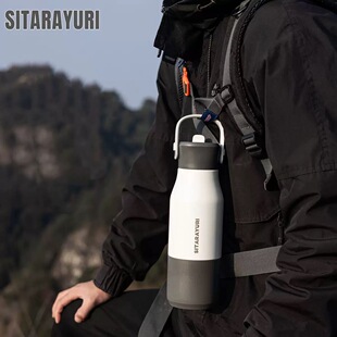 SITARAYURI新款304不锈钢保温杯户外旅行大容量吸管杯便携手提杯