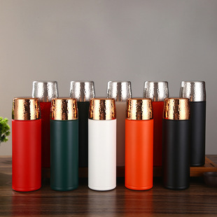 金银锤纹盖焖泡杯新款316不锈钢老白茶锤纹保温杯锻打陈皮泡茶杯