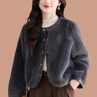 皮毛一体2025新款爆款小个子海宁皮草外套女年轻款仿貂毛毛香风厚