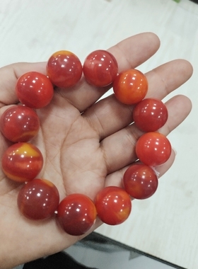 南京天然雨花石红玛瑙手链原石红玛瑙手串送男女礼品批
