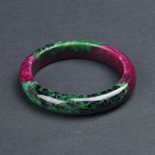 天然红绿宝手镯原矿打磨收藏佳品直播间仿真玉手镯玉镯子礼物