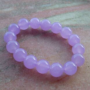 爆款冰种高档紫色玉石紫罗兰手链手串圆珠玉石石英岩饰品礼物