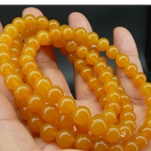 天然冰种8毫米黄色翡翠精雕108颗手链项链佛珠纯天然真玉高档手链