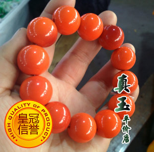 무료 배송 천연 남부 붉은 마노 잘게 조각 된 둥근 구슬 팔찌 20MM * 12 큰 입자 남부 붉은 마노 남자 팔찌
