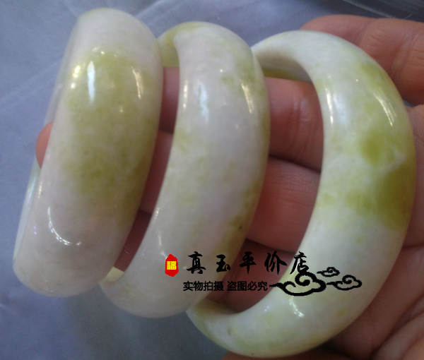 天然大小内径都有姜花岫玉手镯 女款宽版玉手镯 特价