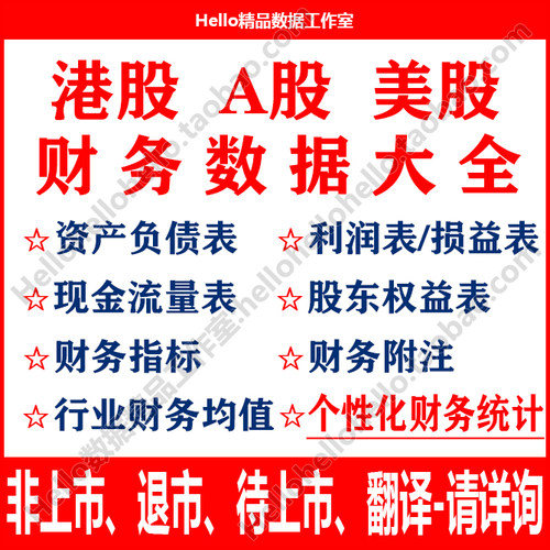 A股公司财务报表资产负债表现金流量表利润表代查收集代找查询