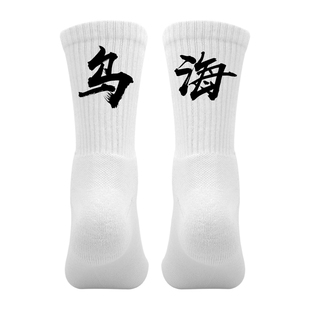 省份城市名袜子定制印文字个性袜篮球运动袜男毛巾底内蒙呼和乌海