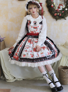 balladeer草莓庄园黑色简约型短款JSK正腰 lolita