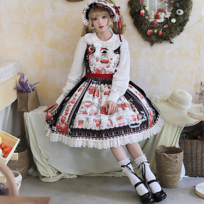 balladeer草莓庄园黑色简约型短款JSK正腰 lolita