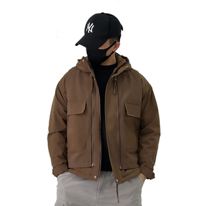 A619-p188美式工装棉衣男冬季加厚保暖连帽外套宽松大码面包服图片