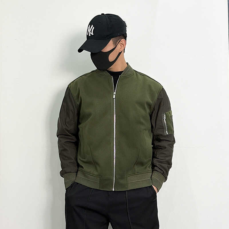 28424-P175复古棒球服男春秋款潮牌宽松飞行员夹克男士工装外套,男装夹克,星座1305