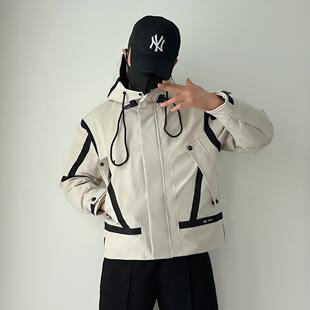 A3302-P180新款冬季连帽羽绒服男士拼色宽松大码加厚工装夹克