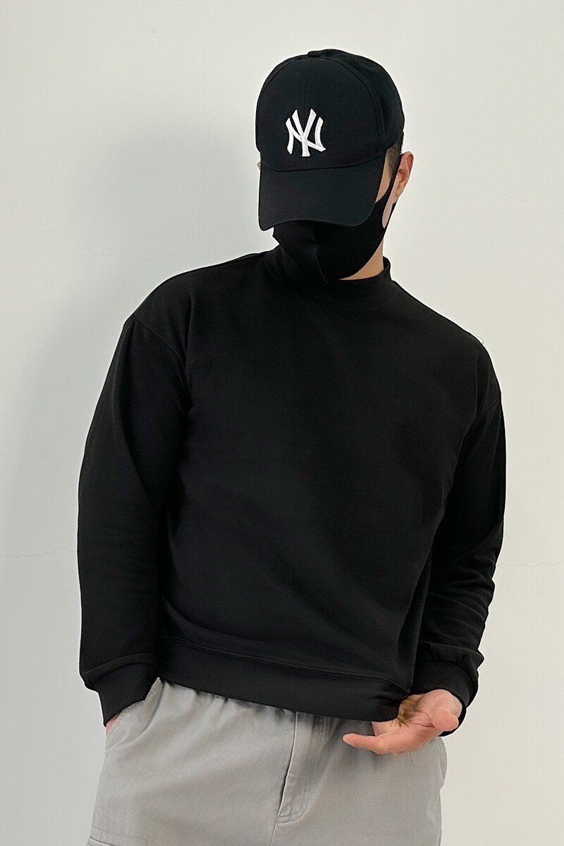 A1005-P40秋冬百搭卫衣男士宽松纯色半高领打底衫长袖T恤XZ1005,男装T恤,星座1305