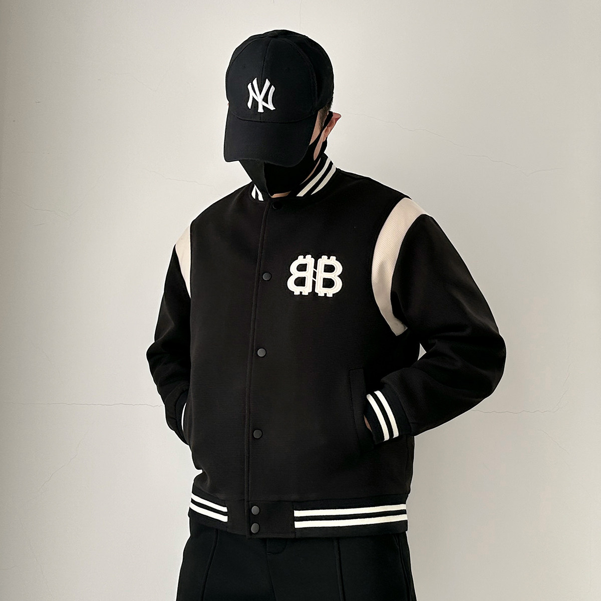8366-P175新款休闲棉衣夹克宽松情侣棒球服撞色飞行立领外套潮,男装夹克,星座1305