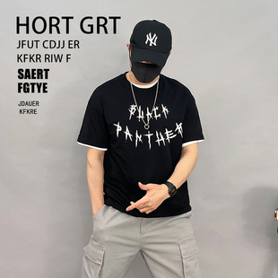 纯棉体恤衫 潮流夏季 男t恤美式 8001p70控115男2021新徐太浪短袖