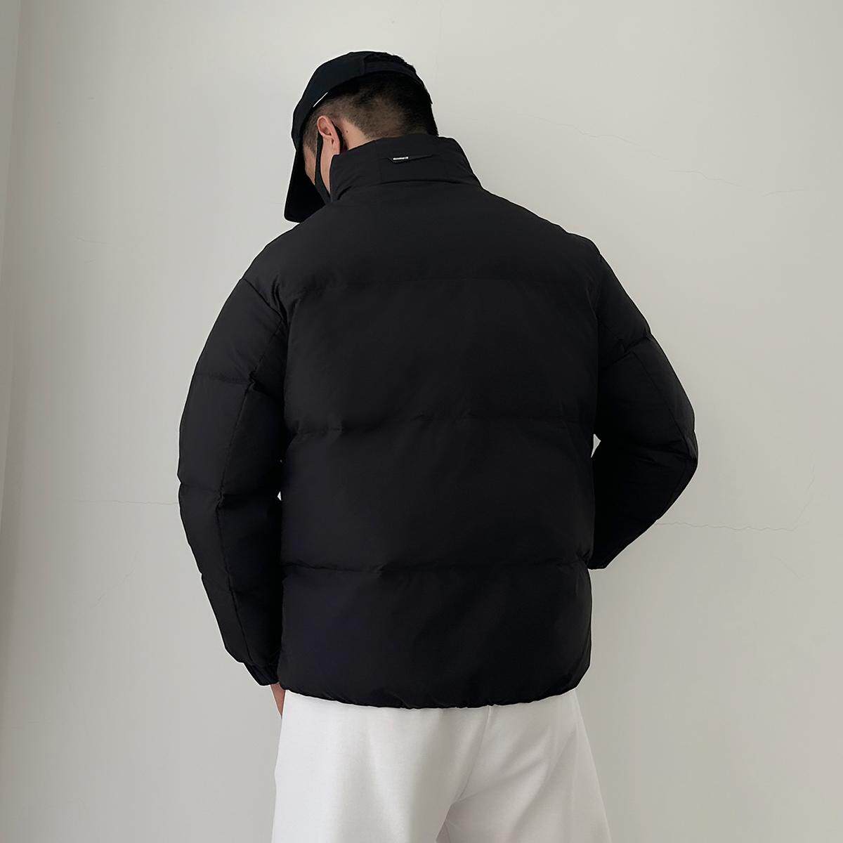 T111-P160新款立领羽绒服男士宽松大码纯色加绒加厚面包服潮流,男装羽绒服,星座1305
