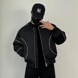 8858-P218棒球领羽绒服男款宽松加厚面包服帽子可脱卸潮流外套，男装羽绒服，星座1305