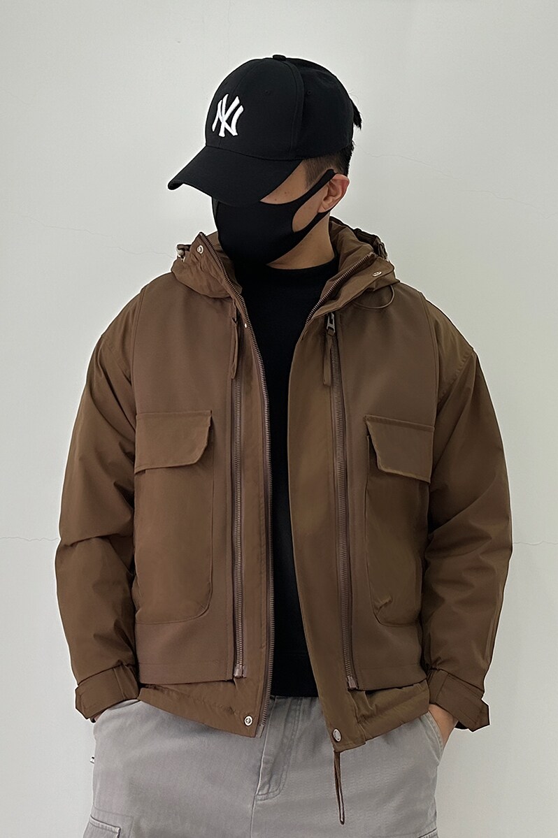A619-p188美式工装棉衣男冬季加厚保暖连帽外套宽松大码面包服,男装棉衣,星座1305