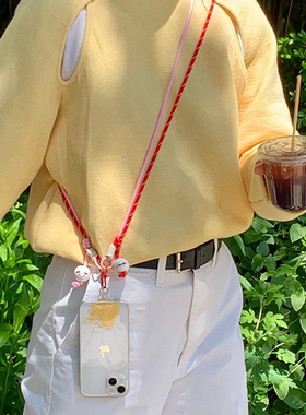 3gegu三个菇 幸运珠珠手机挂绳 斜挎可调节手机挂绳 含挂片1张