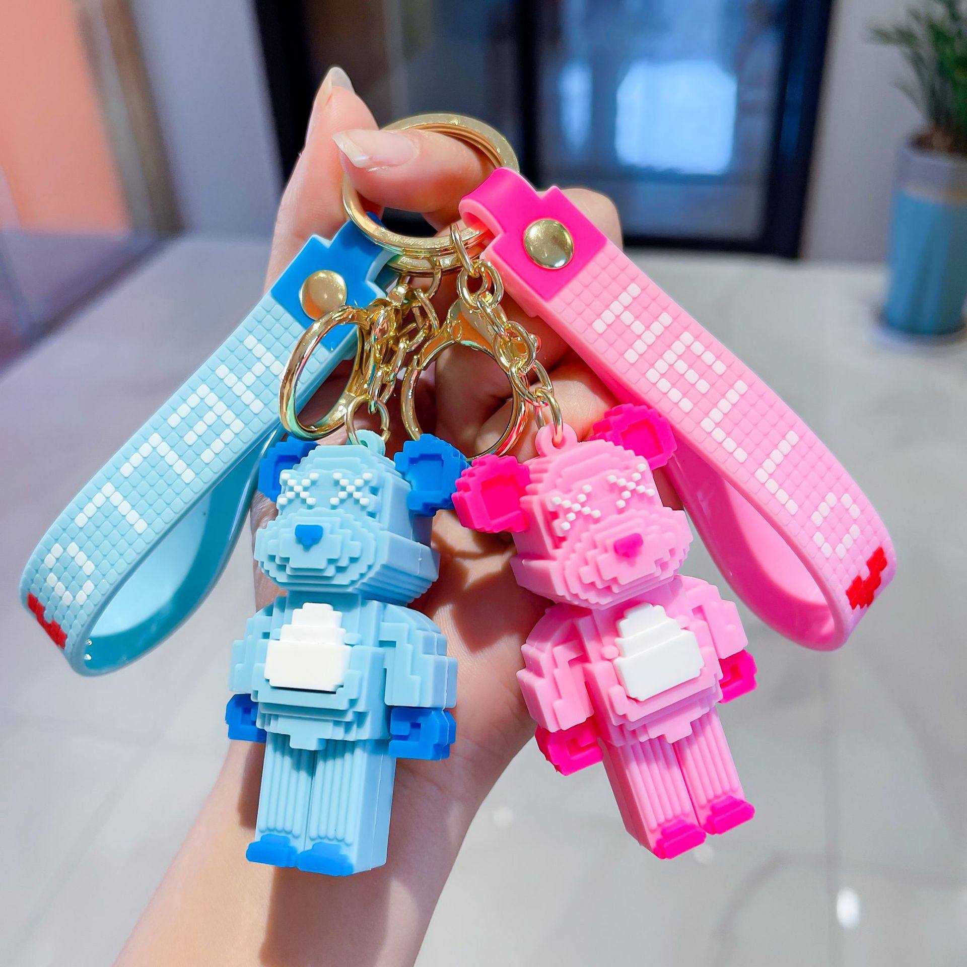 积木暴力熊可爱钥匙链汽车小饰品钥匙挂件公仔创意包包挂饰钥匙扣,节庆用品/礼品,钥匙扣,淘宝优惠券,粉丝福利购,淘宝优惠卷
